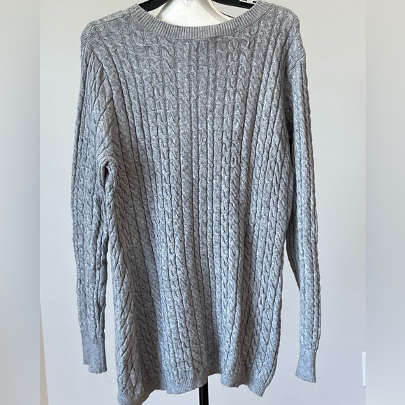 Evolution by Cyrus gray cable knit sweater cozy winter casual business size M - Picture 1 of 10